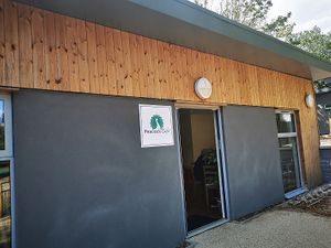 Outside of the cafe  at Peacock Cafe in Stanmore