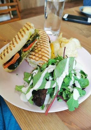 Veg toasted panini  at Peacock Cafe in Stanmore