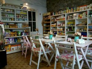 Sells some vegan products also. at Deli de las Rosas in Colonia Del Sacramento