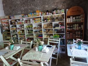 Large selection of organic, vegan and raw ingredients. at Deli de las Rosas in Colonia Del Sacramento
