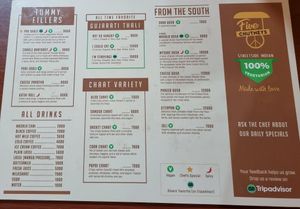 Menu at Five Chutneys in Arusha