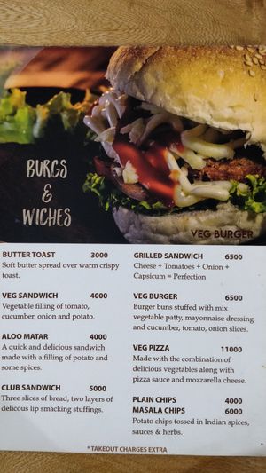 Menu 6 at Five Chutneys in Arusha