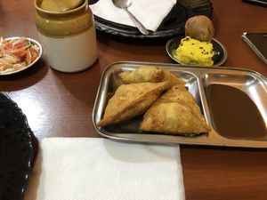 Veggie samosa at Five Chutneys in Arusha