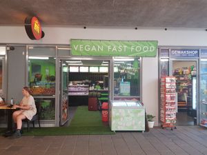 Outside of store and terrace at Big Burger in Amsterdam