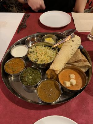North Indian Thali at Sri Annapurna in Barcelona