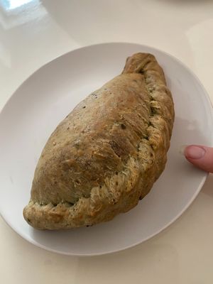 Huge onion cauliflower onion bhaji pasty, super tasty with lovely spices! Definitely understand why it’s a best seller! at Lenny's of Rochester in Rochester