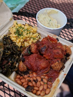 Combo plate! So good!! at Vegan Mob in Oakland