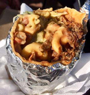 Some kind of crazy soul burrito.. mmmm at Vegan Mob in Oakland