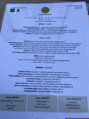 Menu  at apeti - Ségur in Paris
