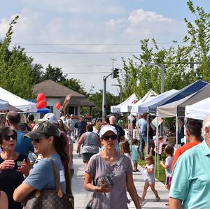 Vendor row at Siloam Springs Farmers Market in Siloam Springs