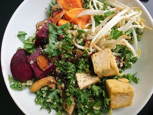 miso mushroom bowl at Oliver Green - East in Amsterdam