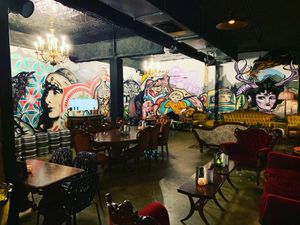 Wall art at Dark Arts Cafe & Bar in Coffs Harbour