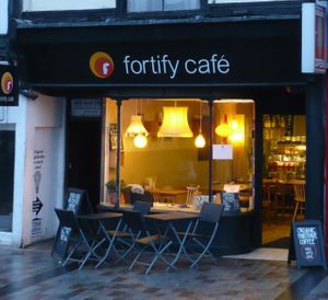 Cafe exterior at Fortify Cafe in Maidstone
