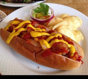 Yummy Vegan Hot Dog at Fortify Cafe in Maidstone