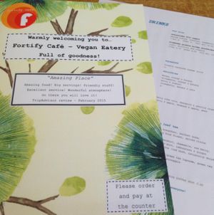their new vegan menu! at Fortify Cafe in Maidstone