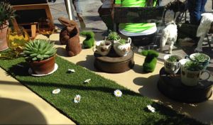 adorable spring time window display at Fortify Cafe in Maidstone