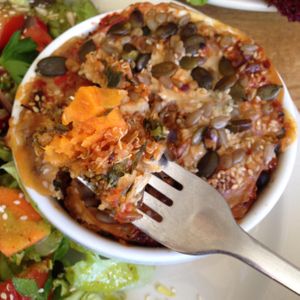 sweet potato & quinoa bake, delicious at Fortify Cafe in Maidstone