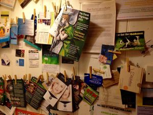 notes, leaflets and messages board at Fortify Cafe in Maidstone