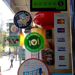 one top vegan window :) at Fortify Cafe in Maidstone