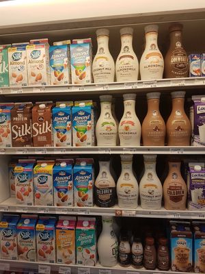 Vegan milks and iced coffees at Riba Smith Supermercado - Bella Vista in Panama City