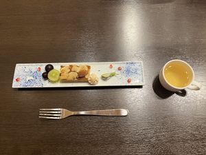 Apple tart made out of pea flour and berries! So delicious !  at Goen no Mori in Yugawara