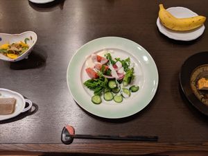 salad, banana at Goen no Mori in Yugawara