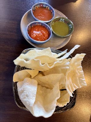 Poppadom & dippings  at Namaste Delhi in Aberdeen