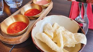 papadam  at Namaste Delhi in Aberdeen