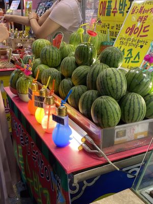 Too much sugar for me but I thought they were cute! 🍉  at Koreapizza in Busan