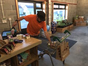 Checking out with Matt. at Kind Earth in Llanelli