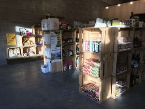 Nice displays make finding items easy. at Kind Earth in Llanelli