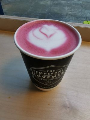 Beetroot latte at Temperance in Halifax