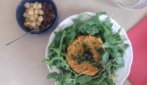 Lentil salad with arugula, chickpeas. at Le Saint Agustin  in Autun