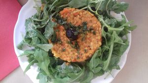 Lentil salad with arugula. at Le Saint Agustin  in Autun
