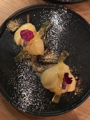 Poached Pear Vegan Dessert  at MiMi in Adelaide