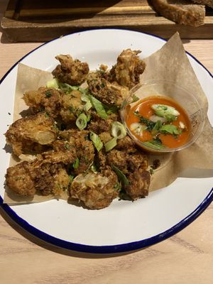 Cauliflower wings with tangy buffalo sauce   at The Dowry in Lerwick