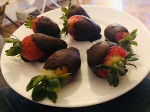 The perfect pairing of chocolate and strawberries  at Casa Divina in Tenerife
