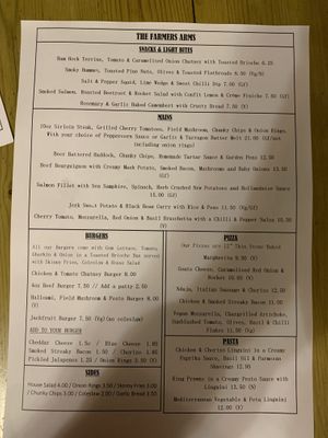 A few vegan/veggie choices at The Farmers Arms in Ledbury