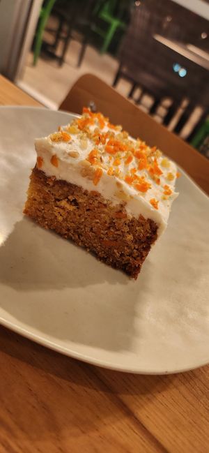 Carrots cake at Veggie Grill by Next Level in Burbank
