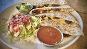 Steak fajita quesadilla . Very nicely done.  at Veggie Grill by Next Level in Burbank