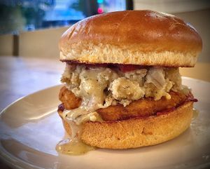 They’ve got their Thanksgiving sandwich out and it is delicious  at Veggie Grill by Next Level in Burbank