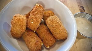 Mozzarella bites wow! With ranch dipping sauce, yes please  at Veggie Grill by Next Level in Burbank