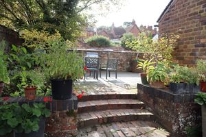 A table in the sun. at The Garden Kitchen in Bewdley