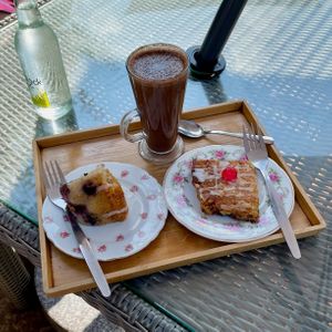 Lemon and blueberry drizzle. at The Garden Kitchen in Bewdley