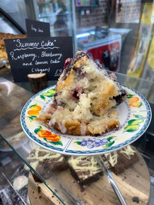 The last piece - sold out in an hour or so.  Our vegan cakes are so popular! at The Garden Kitchen in Bewdley