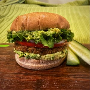 Avo-veggie burger at Conscious Meals in Sedona