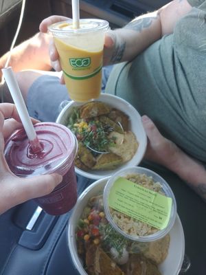 Falafel bowls, smoothies, and chickpea tuna at Conscious Meals in Sedona