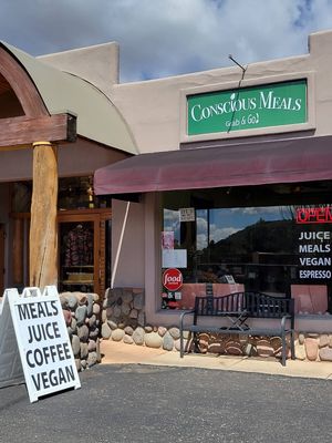 Out front  at Conscious Meals in Sedona