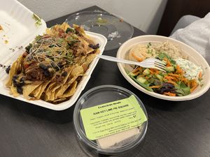 Nachos, key lime pie, and Mediterranean bowl  at Conscious Meals in Sedona