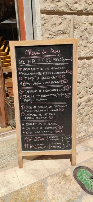 Menu dia 26 agosto 2020 at Plaer Natural in Mallorca